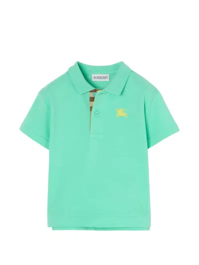 Burberry Babies' Cotton Piqué Polo Shirt In Green