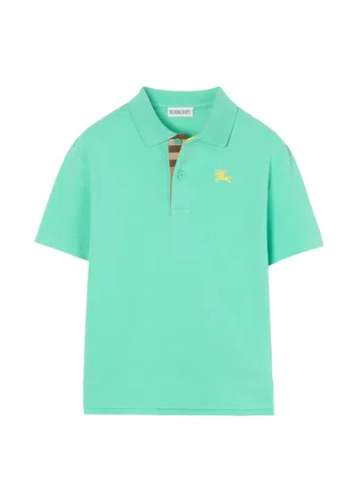 Burberry Kids' Cotton Piqué Polo Shirt In Green