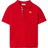 Burberry Kids'  Cotton Piqué Polo Shirt In Red
