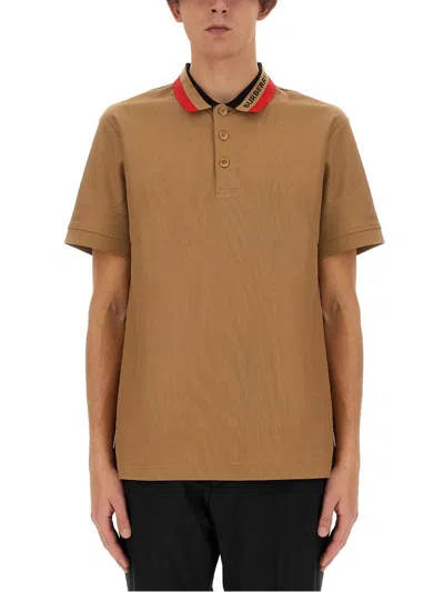 Burberry Cotton Polo In Brown