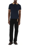 Burberry Logo Embroidered Polo T-shirt In Black
