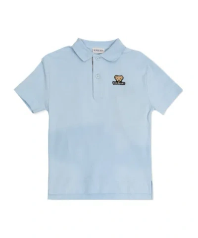 Burberry Kids' Cotton Polo Shirt In Blue