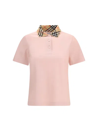 Burberry Cotton Polo Shirt In Pink