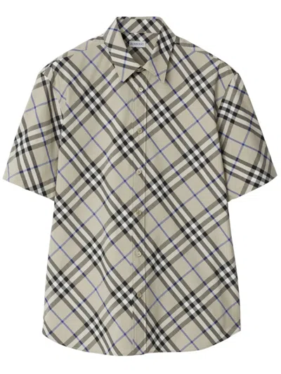 Burberry Cotton Polo Shirt In Gray