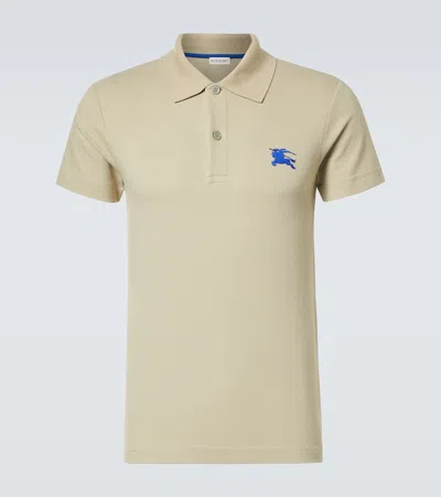 Burberry Cotton Polo Shirt In Beige