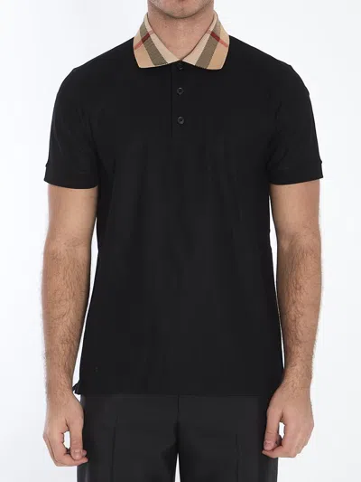 Burberry Cotton Polo Shirt In Black