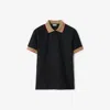Burberry Men's Cotton Polo Shirts In Black