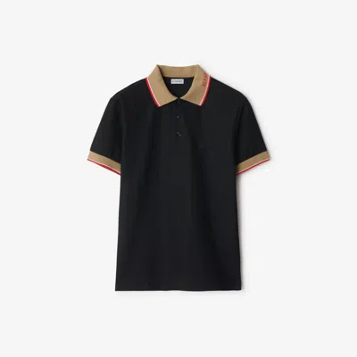 BURBERRY BURBERRY LOGO COLLAR COTTON POLO SHIRT