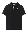 Burberry Embroidered-logo Cotton-piqué Polo Shirt In Black