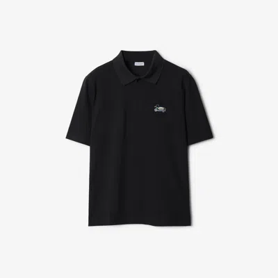 Burberry Cotton Polo Shirt In Black