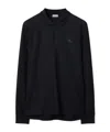 Burberry Ekd Long-sleeve Polo Shirt In Black