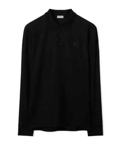 BURBERRY LONG-SLEEVE COTTON POLO SHIRT