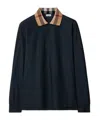 Burberry Cody Long Sleeve Polo Shirt In Black