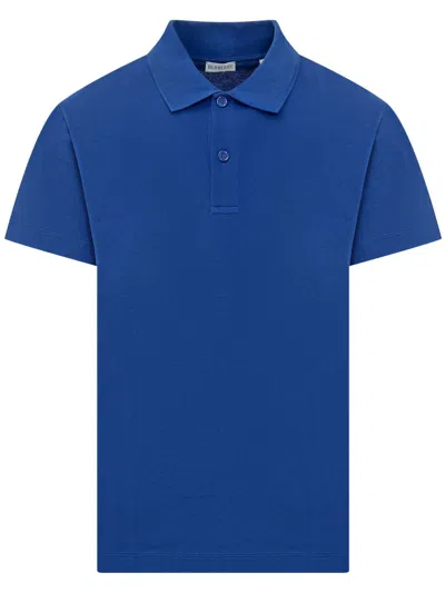 Burberry Cotton Polo Shirt In Blue