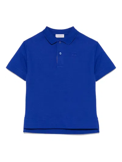 Burberry Kids' Poloshirt Aus Baumwolle In Blue