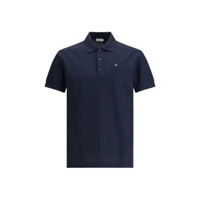Burberry Men Cotton Polo Shirt In Blue