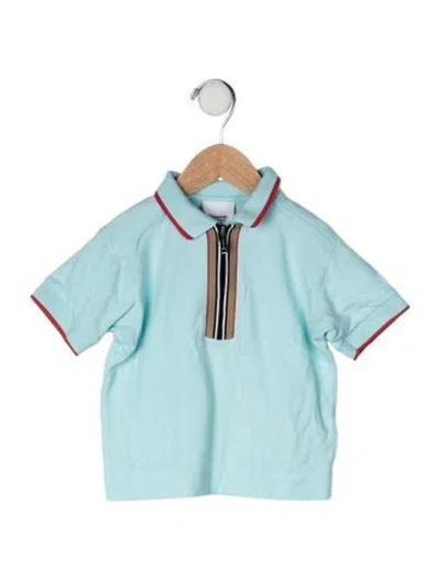Pre-owned Burberry Babies' Cotton Polo Shirt In Blue