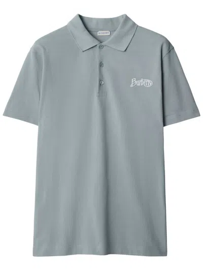 Burberry Distressed Logo Polo Shirt In Gale