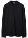 Burberry Ekd Long-sleeve Polo Shirt In Blue