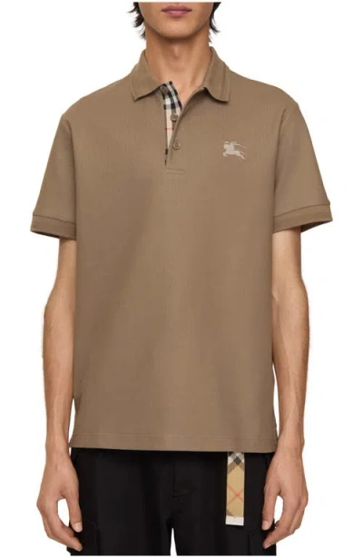 Burberry Cotton Polo Shirt In Brown