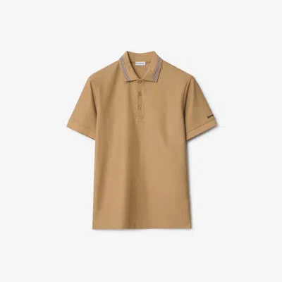 Burberry Cotton Polo Shirt In Brown