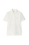 Burberry Chalk Pique Ekd Polo Shirt In Chalk