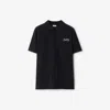 Burberry Cotton Polo Shirt In Coal