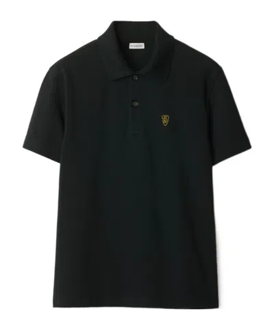 Burberry Cotton Polo Shirt In Coal Color