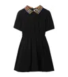 Burberry Check-collar Cotton Polo Dress In Black