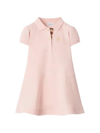 Burberry Babies' Cotton Polo Shirt Dress In Pink