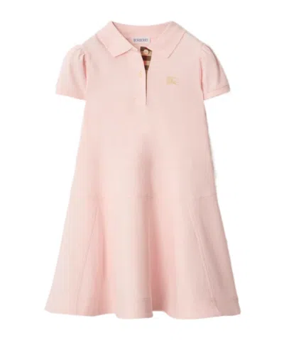 Burberry Cotton Polo Shirt Dress In Pink