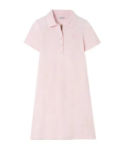 Burberry Cotton Polo Shirt Dress In Neutral