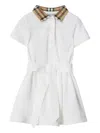 Burberry Babies' Cotton Polo Shirt Dress In White