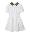 Burberry Girls White Kids Alesea Polo-neck Cotton Dress 14 Years In White