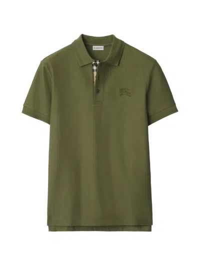 Burberry Pique Cotton Polo Shirt In Green