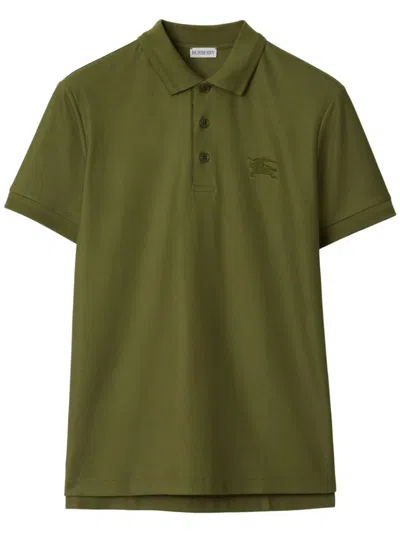 Burberry Man Polo Shirt Military Green Size L Cotton