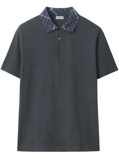 Burberry Cotton Polo Shirt In Grey