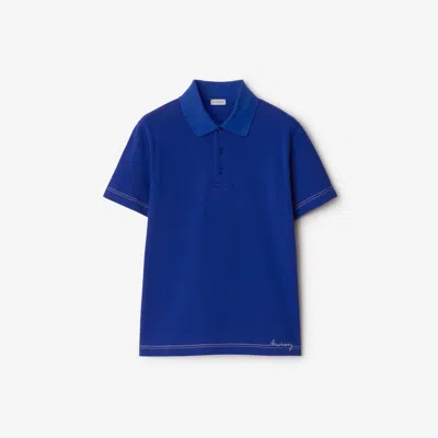 Burberry Cotton Polo Shirt In Knight