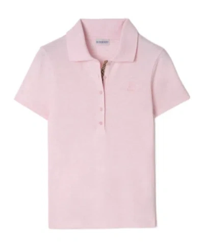 Burberry Cotton Polo Shirt In Pink