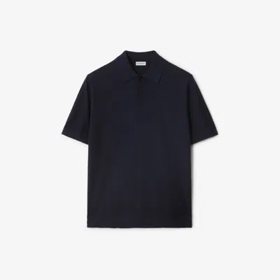 Burberry Cotton Polo Shirt In Navy