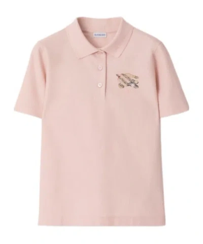 Burberry Cotton Polo Shirt In Neutral