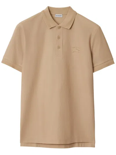 Burberry Beige Logo Shirt Collar Polo In Neutral