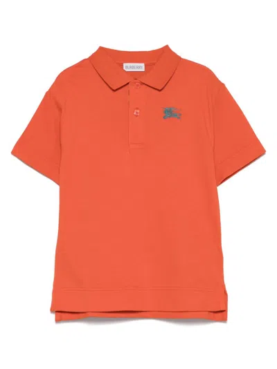 Burberry Kids' Cotton Polo Shirt In Orange