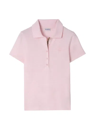 Burberry Cotton Polo Shirt In Pink