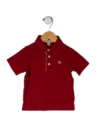 Pre-owned Burberry Babies' Cotton Polo Shirt In Red