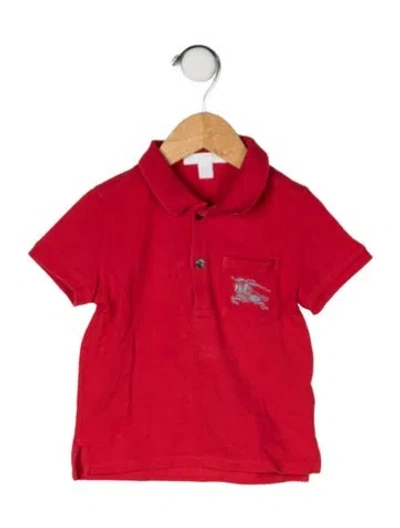 Pre-owned Burberry Babies' Cotton Polo Shirt In Red