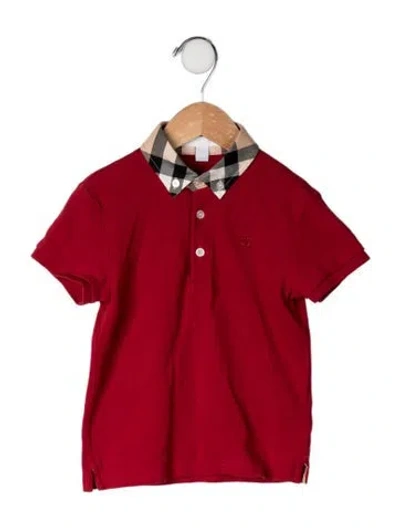 Pre-owned Burberry Babies' Cotton Polo Shirt In Red