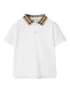 Burberry White Johane Checked-collar Short-sleeve Cotton Polo Shirt 6-24 Months In White
