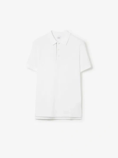 Burberry Cotton Polo Shirt In White