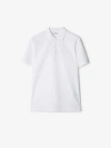 Burberry Chalk Pique Ekd Polo Shirt In White